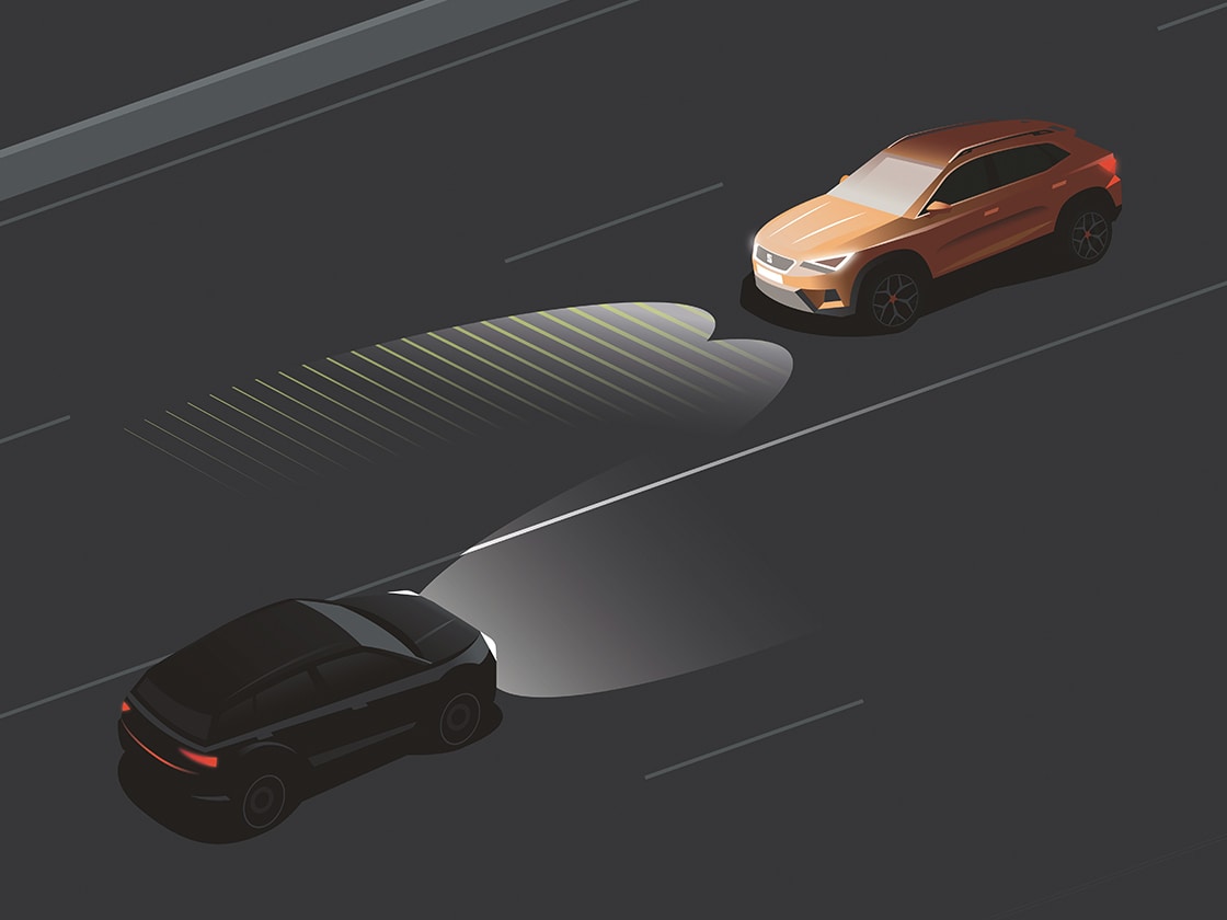 Sistema di assistenza all'uso degli abbaglianti Seat Leon: una caratteristica dal design accattivante che garantisce una guida notturna sicura. Ideale per piccoli veicoli familiari.