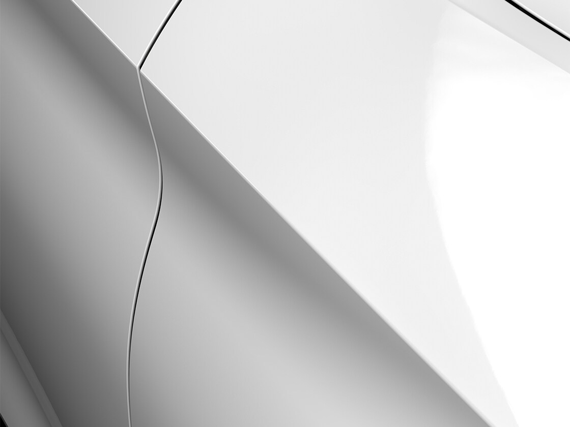 Seat leon sportstourer in candy white with a soft finish, close up of car body.