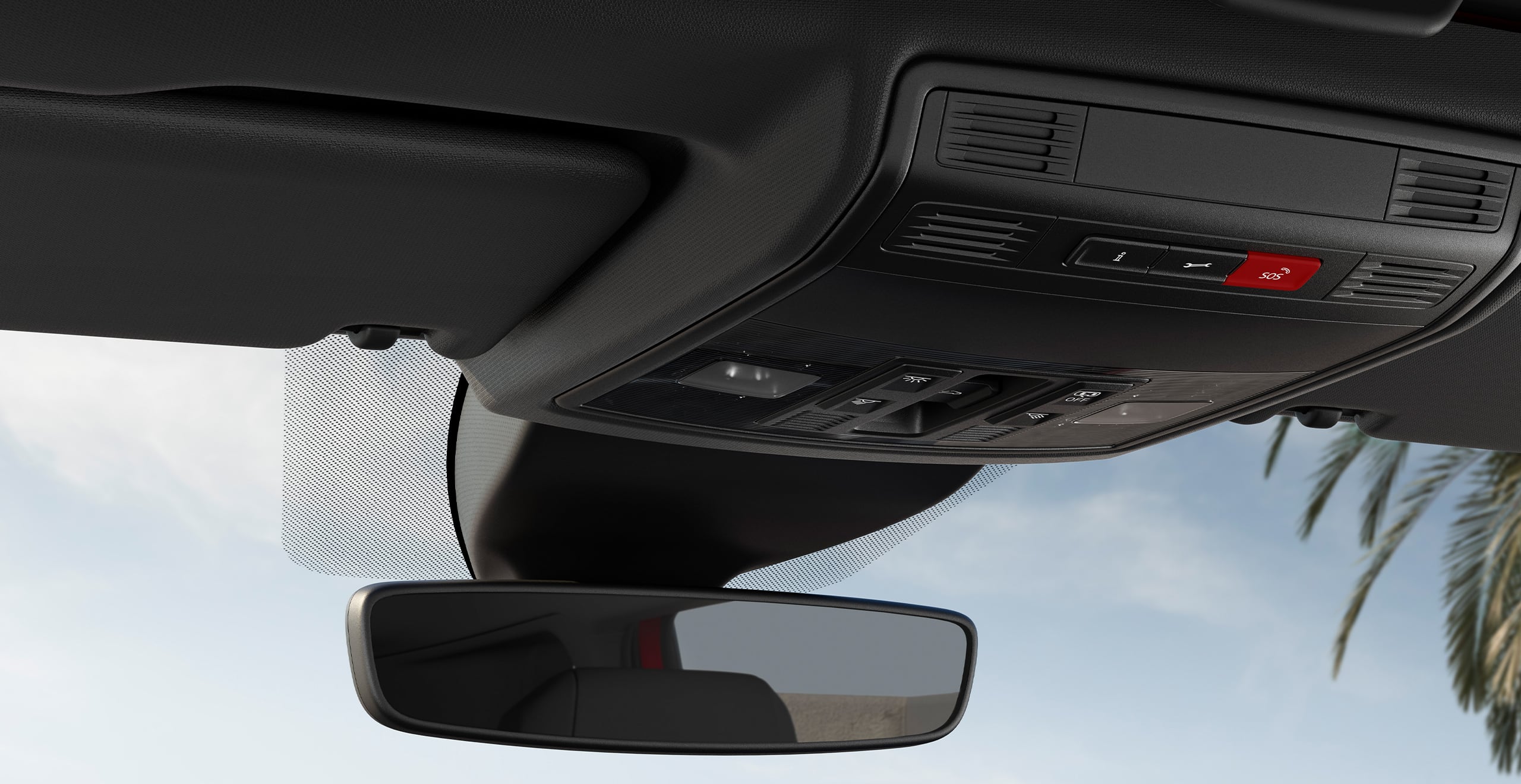 SEAT Ibiza vista interna dello specchietto retrovisore